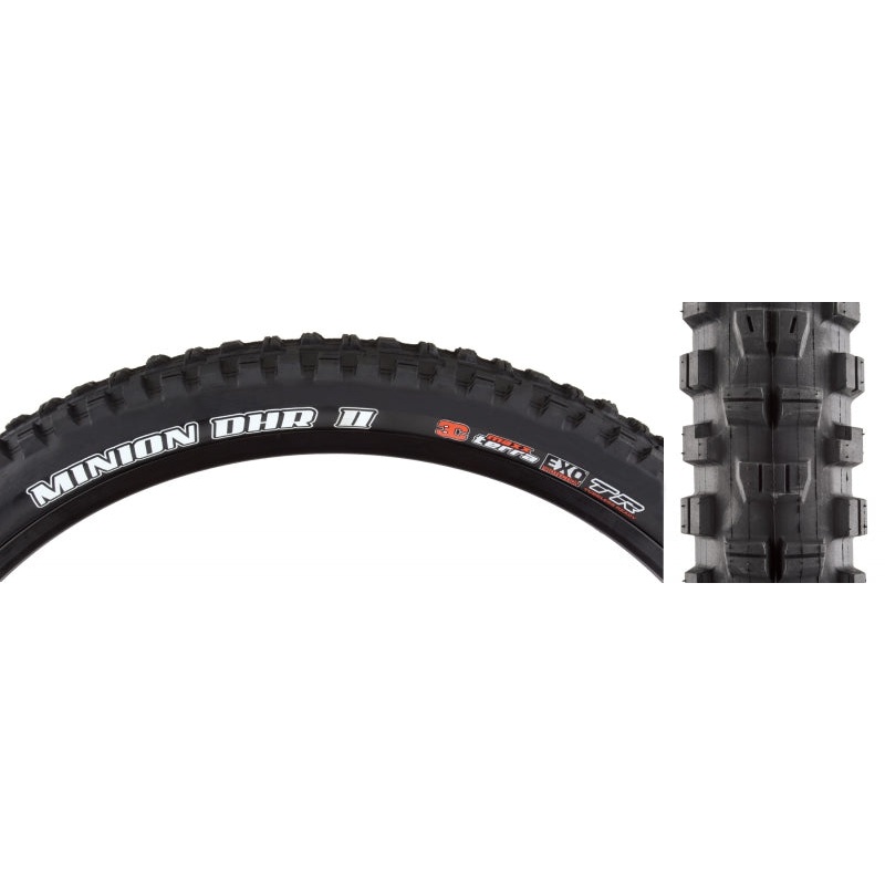 Maxxis Minion DHR II Tire – 27.5 x 2.6 Tubeless Folding BLK 3C MaxxTerra EXO