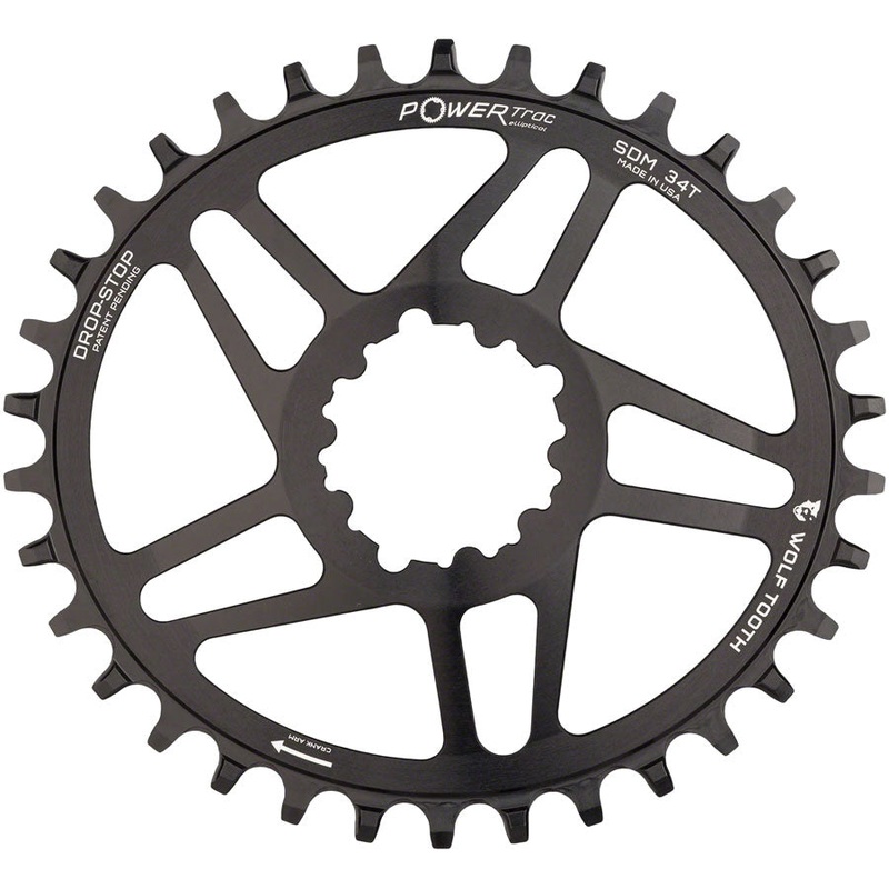 Wolf Tooth Components Drop-Stop Elliptical Chainring 34T for SRAM GXP Direct Mnt