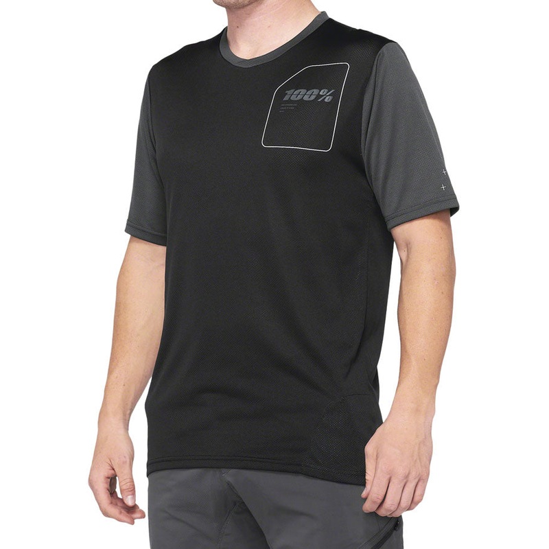 100% Ridecamp Jersey – Black/Charcoal, Short Sleeve, Men’s, Small