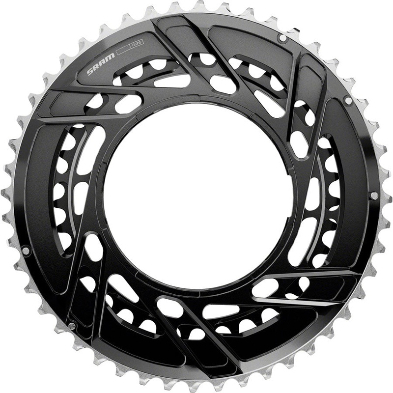 SRAM Force 2x Thread Mount Chainring – 50/37t, 12-Speed, Thread Mount (For Force E1 AXS PM Spider), Black, E1