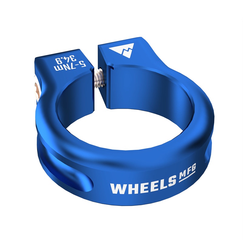 Wheels Mfg Bolt-On Seatpost Collar 34.9mm Blue