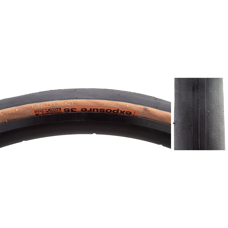 WTB Exposure Tire – 700 x 36 TCS Tubeless Folding Black/Tan