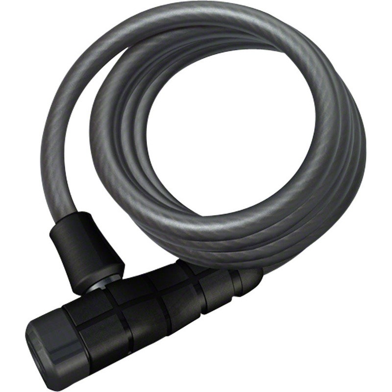 ABUS Primo 5510 Keyed Coiled Cable Lock: 180cmx10mm With Mount, Black