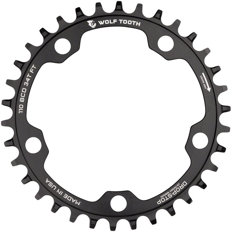Premium Wolf Tooth Alloy Cyclocross & Road Bike Chainrings  34t to 46t, 110 BCD, Drop-Stop Tech, 10/11/12-Speed Compatibility