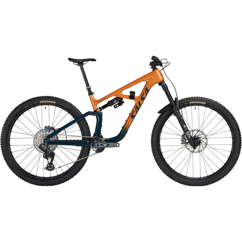 Salsa Blackthorn 145 C GX AXS Transmission Bike – 29″, Carbon, Slate /Terracotta, Medium