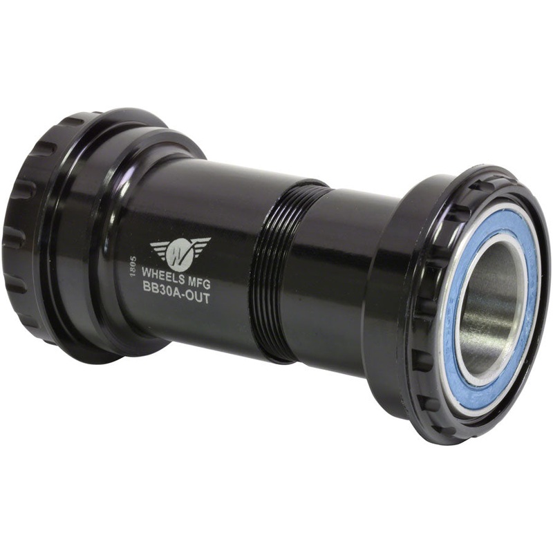 Wheels Manufacturing BB30A Frame to GXP Spindle Outboard Thread Together Bottom Bracket BLK