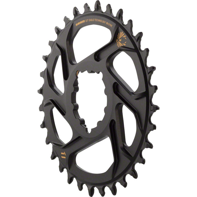 SRAM X-Sync 2 Eagle Direct Mount Chainring – 32 Tooth 3mm Boost Offset 12-Speed BLK Gold