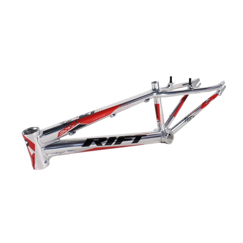 Tangent Rift ES24 Cruiser BMX Race Frame-Polished/Red-Black Decals