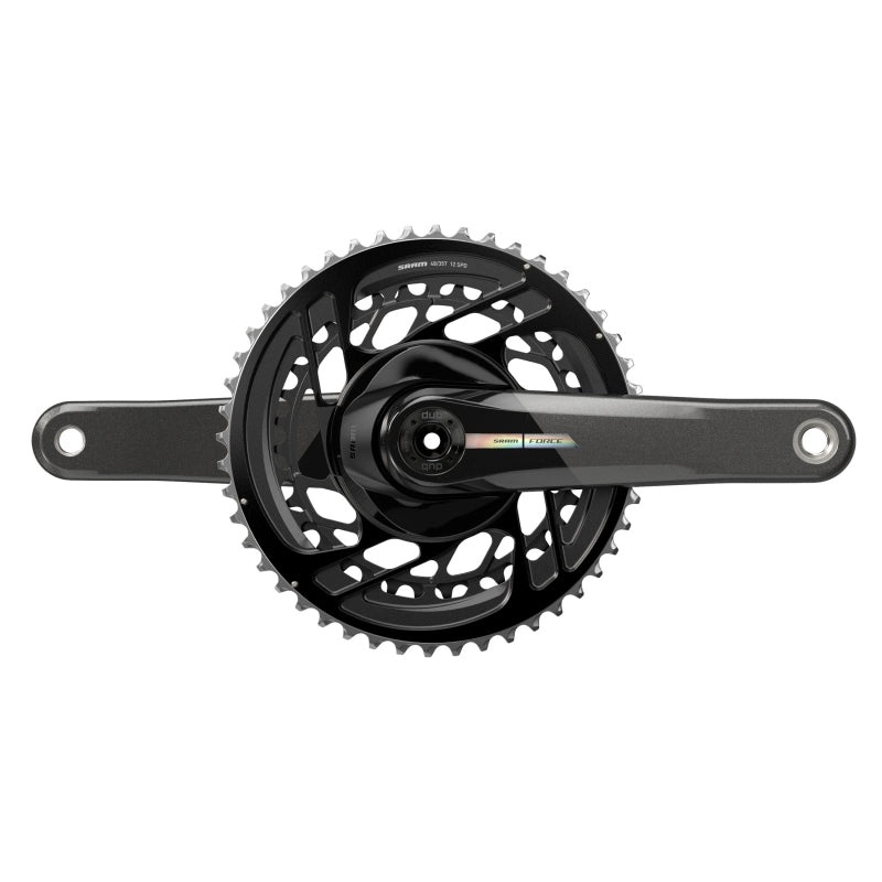 Force D2 2x Crankset Speed: 12 Spindle: 28.99mm BCD: Direct Mount 50/37 DUB 165mm Black Road Disc
