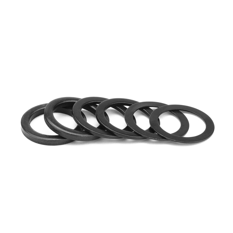 19mm Assorted Crank/Spindle/Bottom Bracket Spacers – Qty 6 – Black