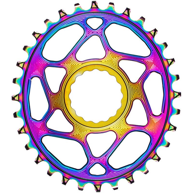 absoluteBLACK Oval Narrow-Wide Direct Mount Chainring – 32t CINCH Direct Mount 3mm Offset PVD Rainbow