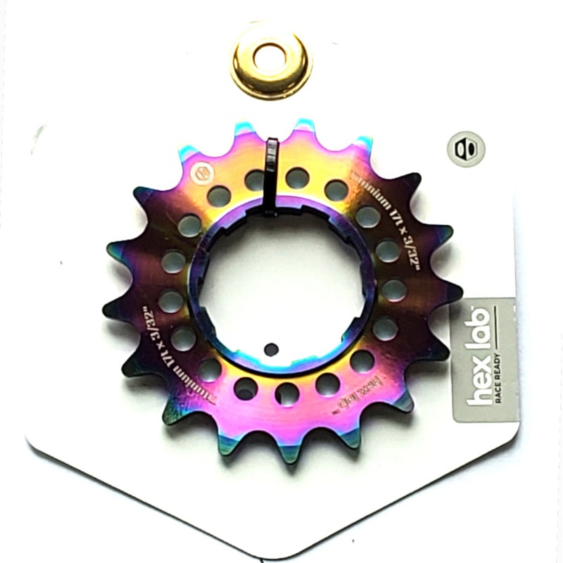 Box Hex Lab 17t Titanium Shimano-type Cog for BMX Cassette hubs – 3/32″ – Rainbow