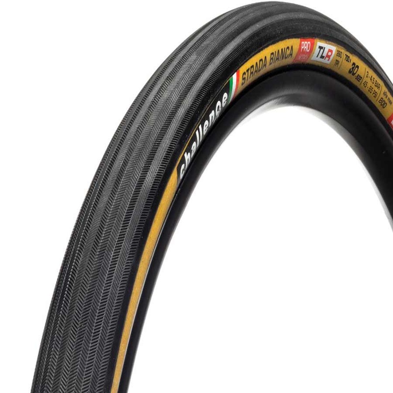 Challenge Gravel Tire Strada Bianca Pro – 700 x 30, Tubeless, Folding, Black/Tan, Handmade 00555