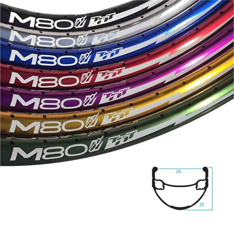 20″ (406mm) TNT M80 Double Wall Rim – 36H – Red Anodized