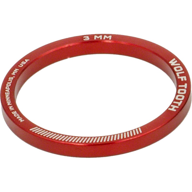 Wolf Tooth Headset Spacer 5 Pack, 3mm, Red