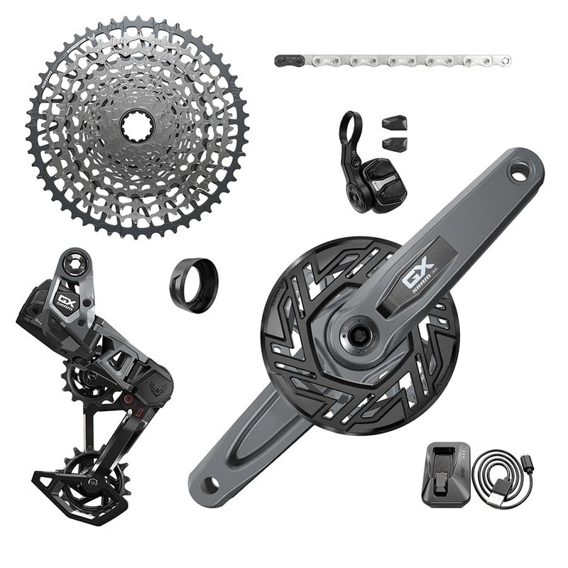 SRAM GX Eagle T-Type Ebike AXS Groupset – 160mm ISIS Crank Arms Bosch 36T Ring/Clip-On Guard Derailleur Shifter 10-52t Cassette