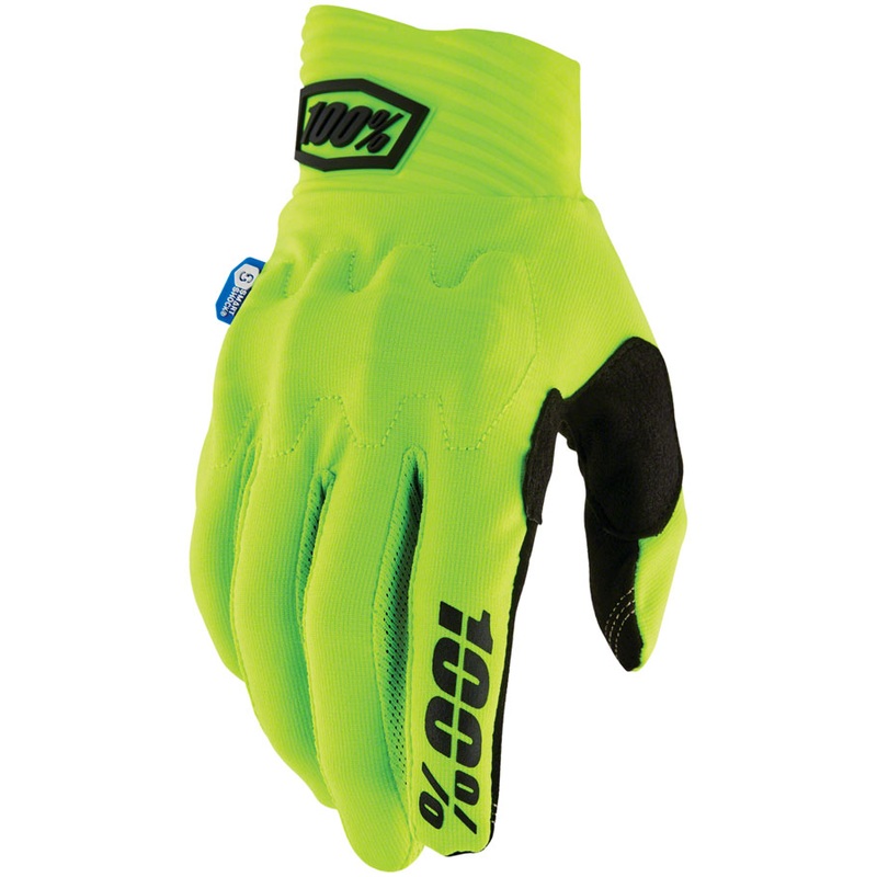 100% Cognito Smart Shock Gloves – Flourescent Yellow, Full Finger, Large
