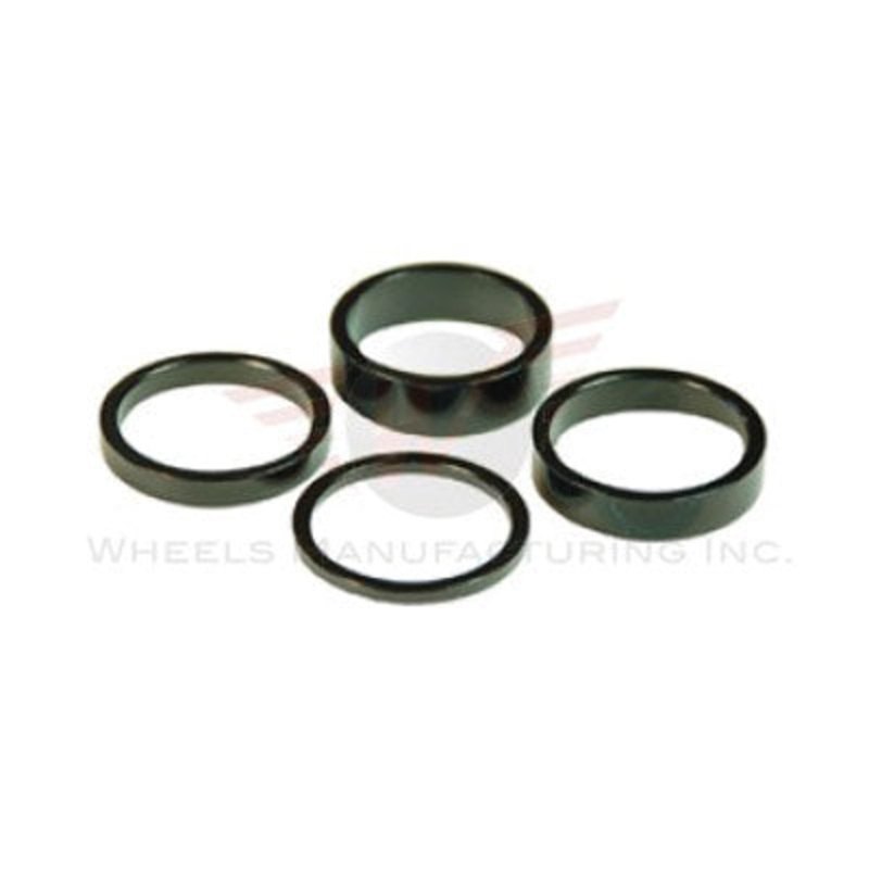 Wmfg H/Set Spacer Kit,1 1/8 4Pc,2.5,5,7.5,10Mm,Black Headset Spacer Set Wheels Mfg. Headsets