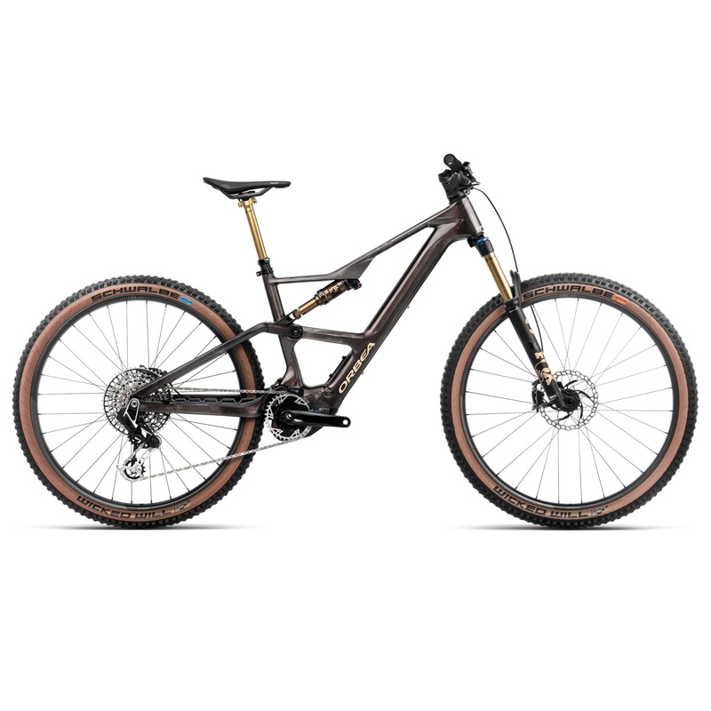 2025 Orbea RISE SL M-LTD 630W 20mph Trail MTB E-BIKES – X-Large, Cosmic Carbon View – Golden Sand (Gloss)