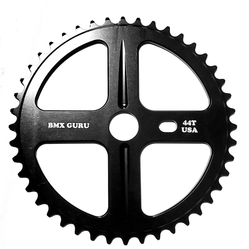 BMXGuru 44t Bolt Drive BMX Aluminum Sprocket / Chainwheel – Black – USA Made