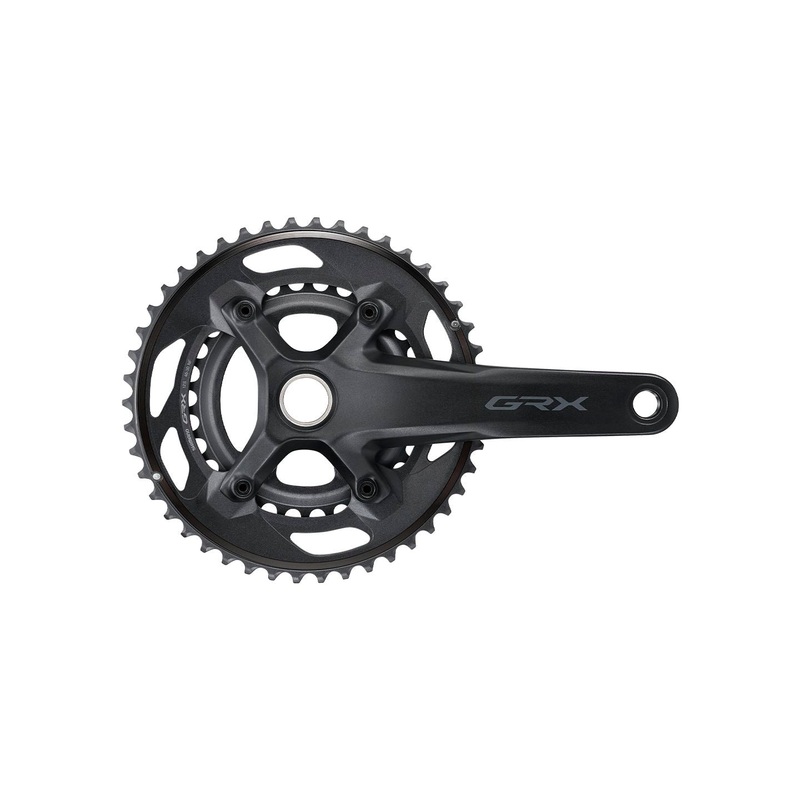 Shimano GRX FC-RX610-2 Crankset – 172.5mm 12-Speed 46/30t 110/80 BCD Hollowtech II Spindle Interface BLK