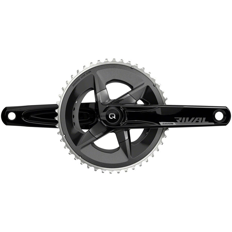 SRAM Rival AXS Crankset with Quarq Power Meter – 165mm, 12-Speed, 48/35t Yaw, 107 BCD, DUB Spindle Interface, Black, D1