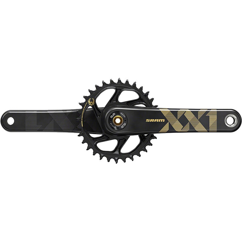 SRAM XX1 Eagle Carbon Boost Crankset – 175mm, 12-Speed, 34t, Direct Mount, DUB Spindle Interface, Black/Gold