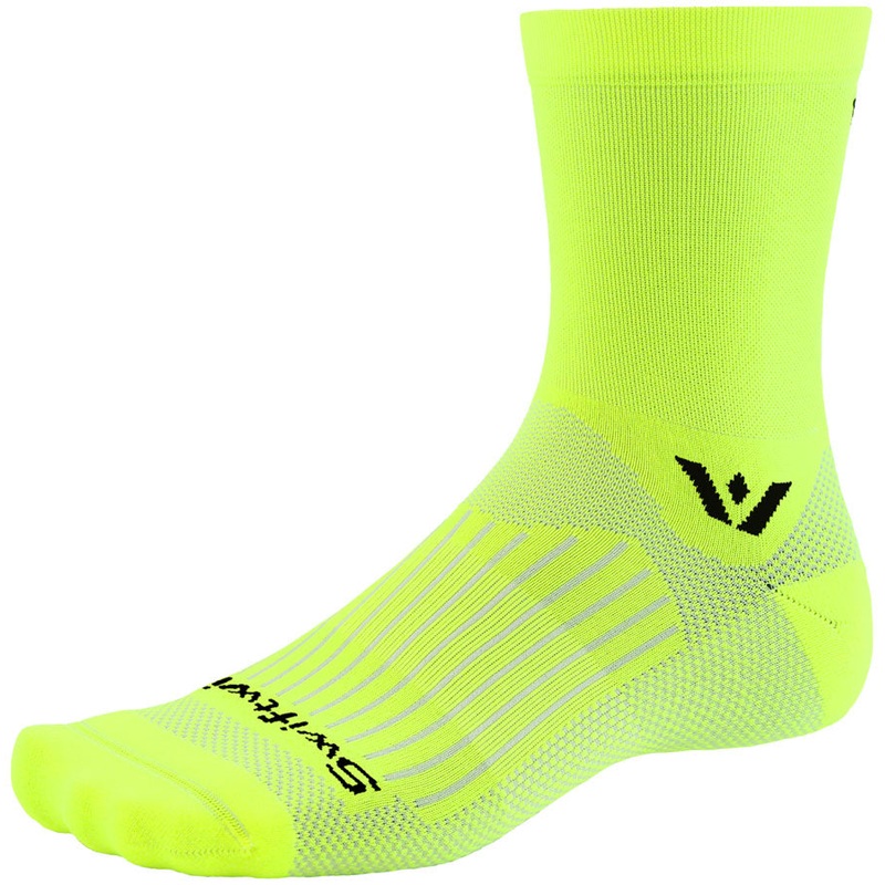 Swiftwick Aspire Mid-Crew Socks – 5″ Hi-Viz Yellow Medium
