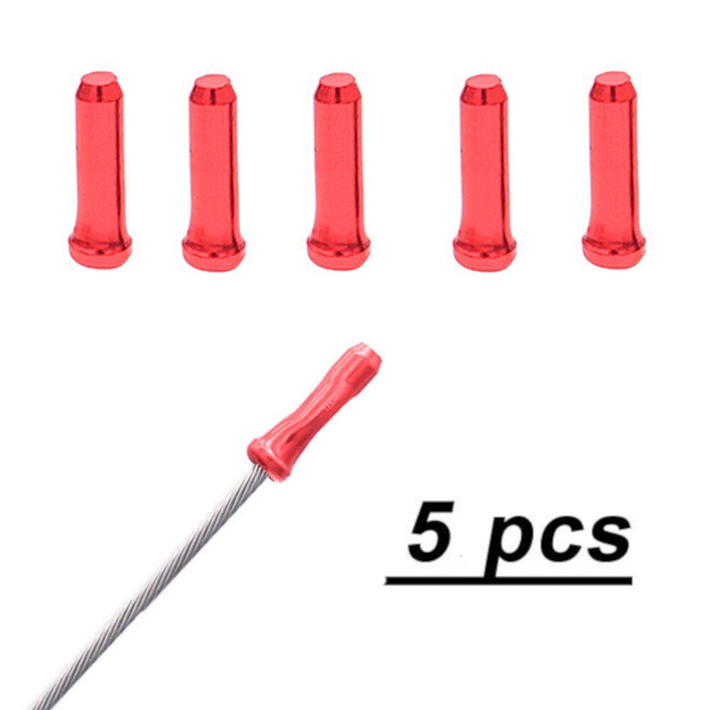 Anodized Alloy Brake Cable End Tip – Pack of 5 – Red