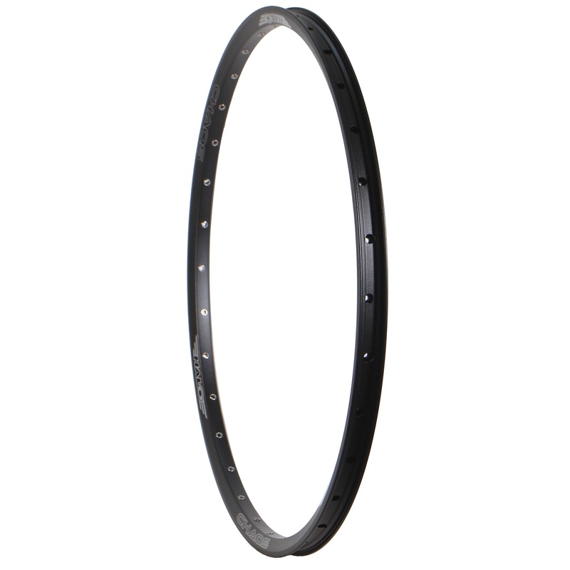 Halo Chaos 26″ Aluminum Disc Rim  Tubeless Enduro/Downhill Wheel with Heat-Treated Technology, 32h, 20mm Depth, Black & Gray Editions