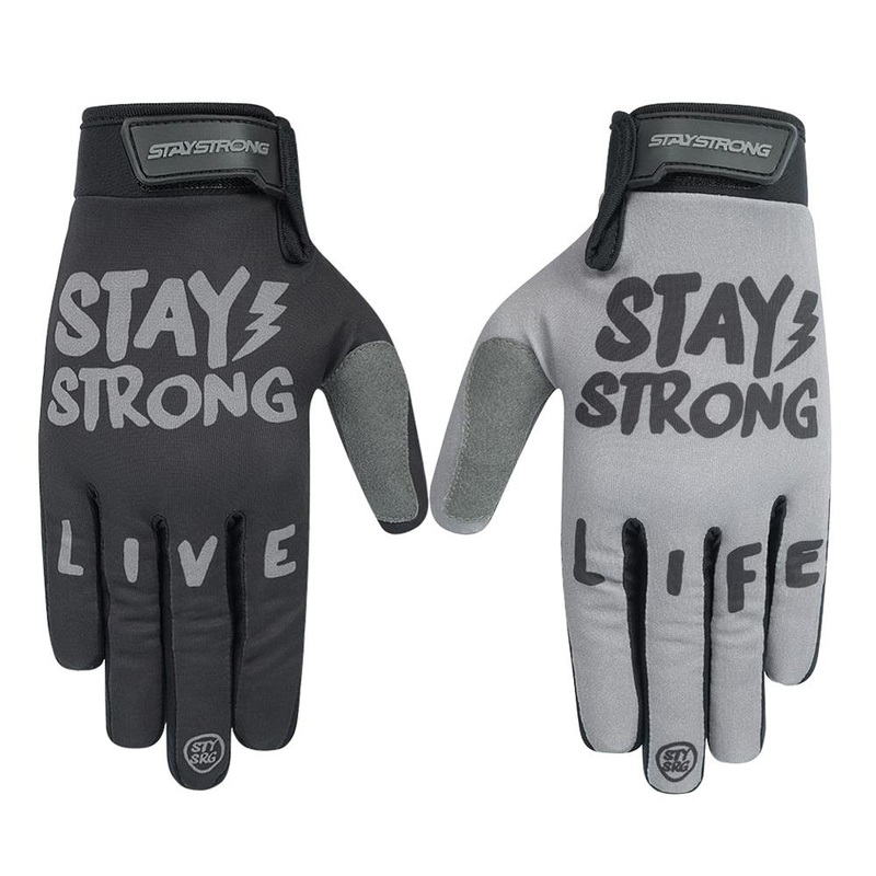 Stay Strong Live Life Gloves – Black/Grey
