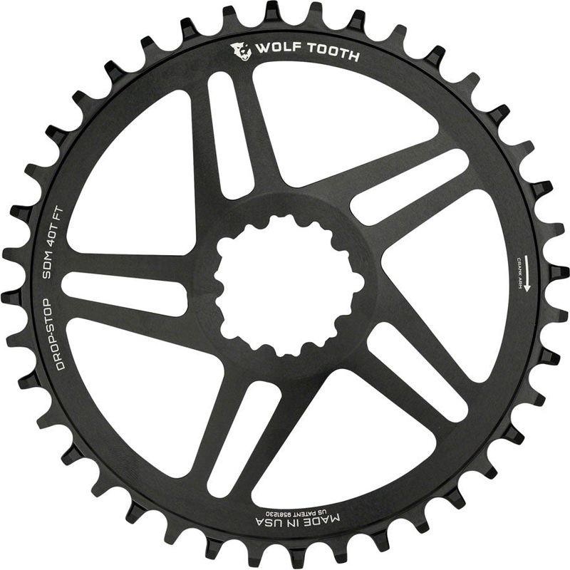 Wolf Tooth Direct Mount Chainring – 42t SRAM Direct Mount For SRAM 3-Bolt 6mm Offset Drop-Stop B Flattop Compatible Black