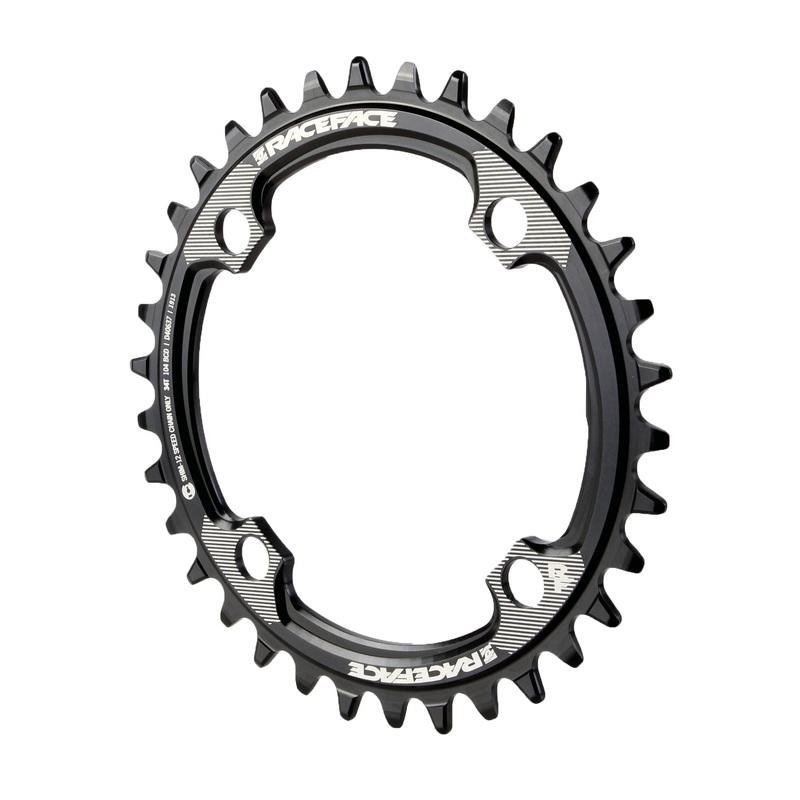 RaceFace 1x 104 BCD Hyperglide+ Chainring – 32t 104 BCD 4-Bolt Requires Shimano 12-speed Hyperglide+ Chain 7075 Aluminum BLK