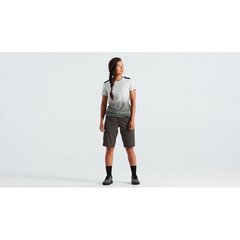 trail short w/liner wmn charcoal xl