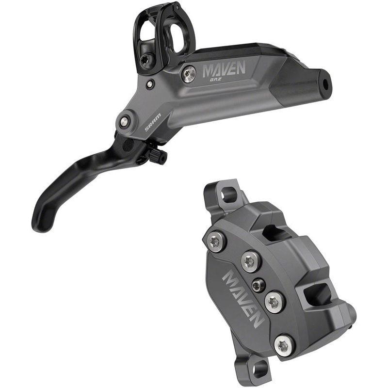 SRAM Maven Bronze Disc Brake and Lever – Front, Post Mount, 4-Piston, Aluminum Lever, SS Hardware, Blast Dark Polar, A1