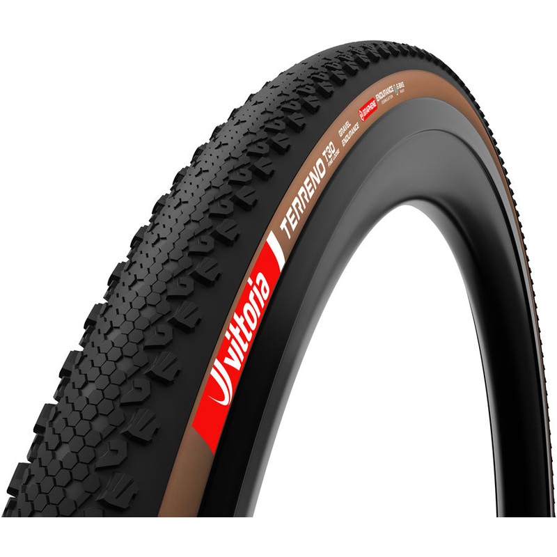 Vittoria Terreno T30 Fine Loose Tire – 700 x 45 Tubeless Folding BLK/Brown Gravel Endurance Graphene G2.0