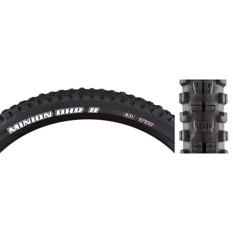 Maxxis Minion DHR II Tire – 27.5 x 2.6 Tubeless Folding Black Dual EXO