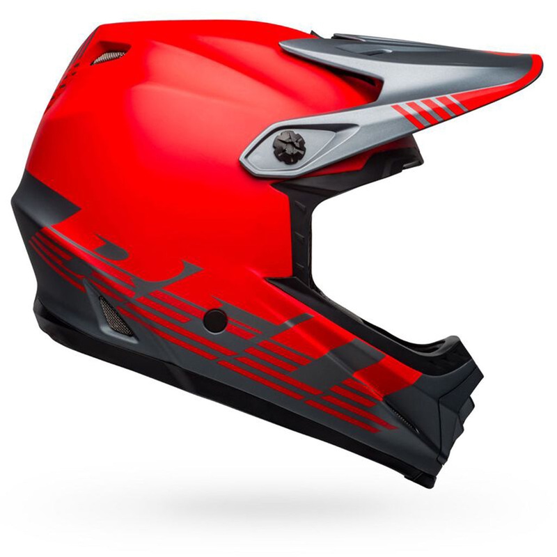 Bell Full-9 Fusion MIPS BMX Race Helmet-Louver Matte Gray/Red
