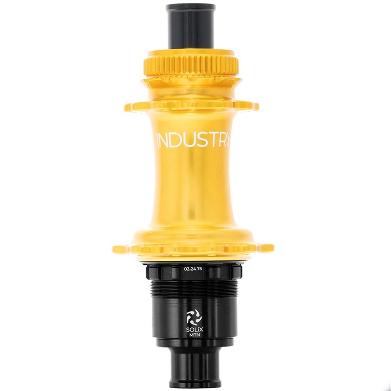 Industry Nine Solix M Classic Rear MS, Disc Hub, Rear, 28H, 12mm TA, 148mm, Shimano Micro Spline, Gold