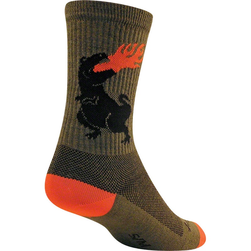 SockGuy Dinosaur Wool Socks – 6″ Green Large/X-Large