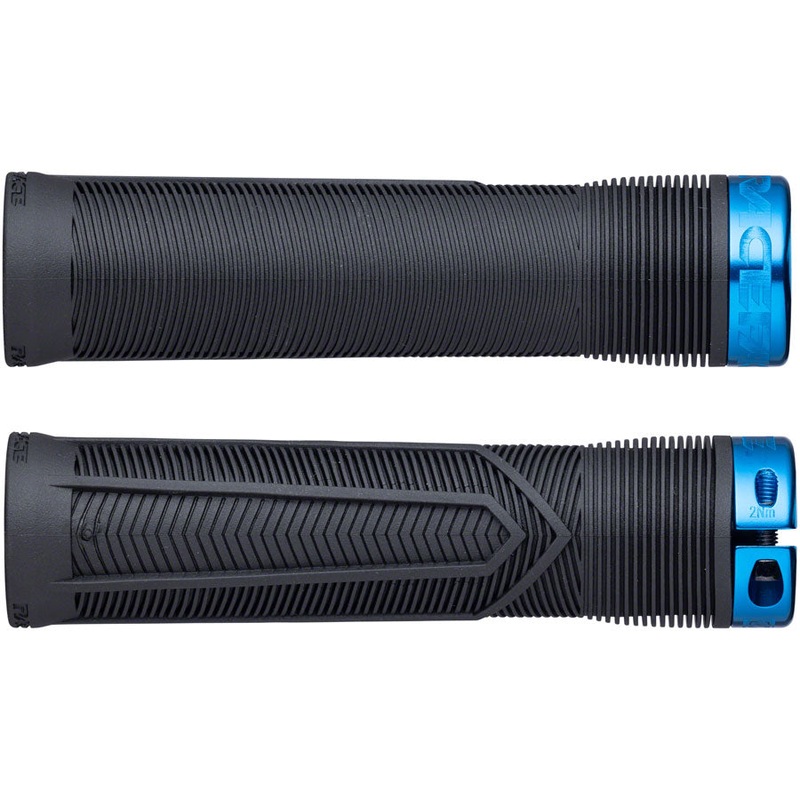 RaceFace Chester Grips – Lock-On, Black/Blue, 34mm