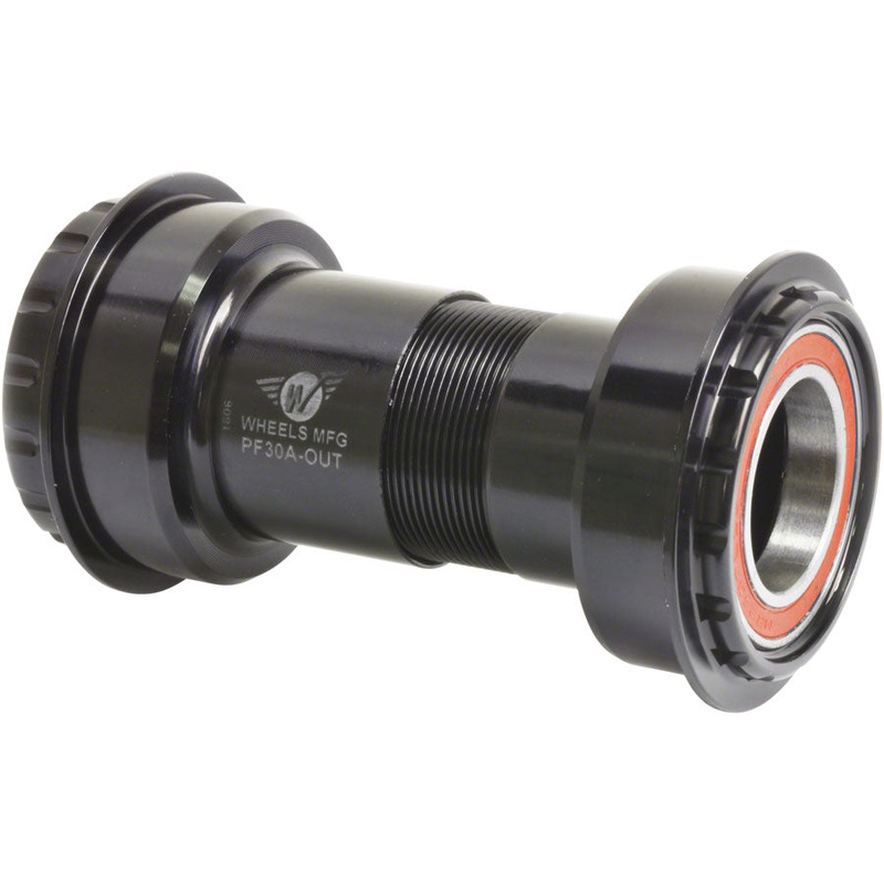 Wheels Manufacturing PF30A Outboard Bottom Bracket for 24mm cranks (Shimano) with Angular Contact Bearings, Black