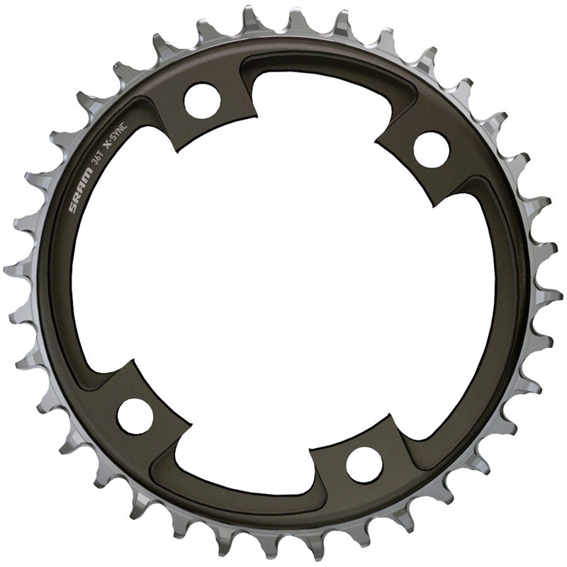 SRAM X-Sync Road Chainring 38t 107 BCD 4-Bolt 1×12-Speed Aluminum Blast Black
