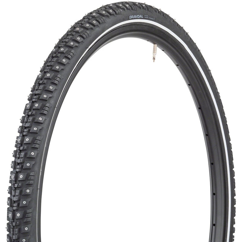 45NRTH Gravdal Tire – 650b x 38, Tubeless, Folding, Black, 60tpi, 240 Concave Carbide Studs