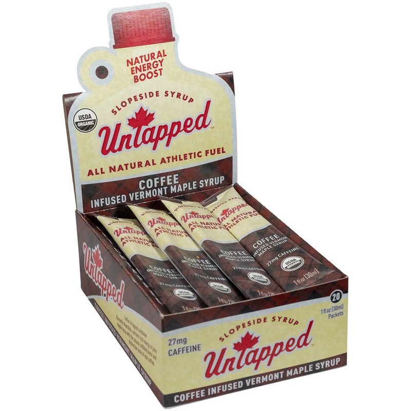 UnTapped Maple Syrup Energy Gel with Caffeine – Coffee, Box of 20