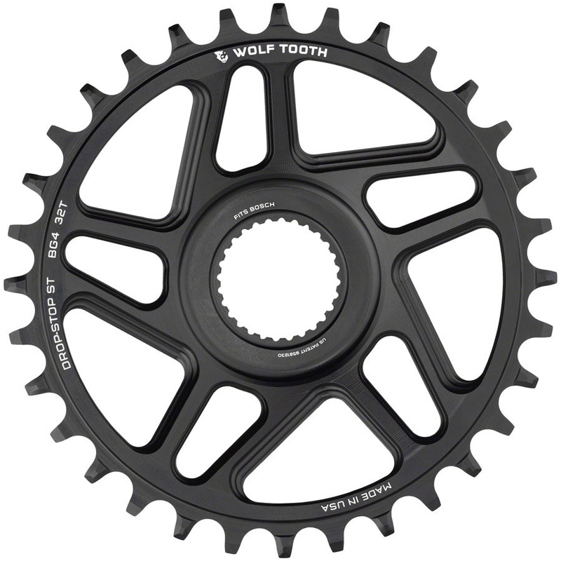 Wolf Tooth Bosch Gen 4 Direct Mount Chainring – Drop-Stop ST 34T Black
