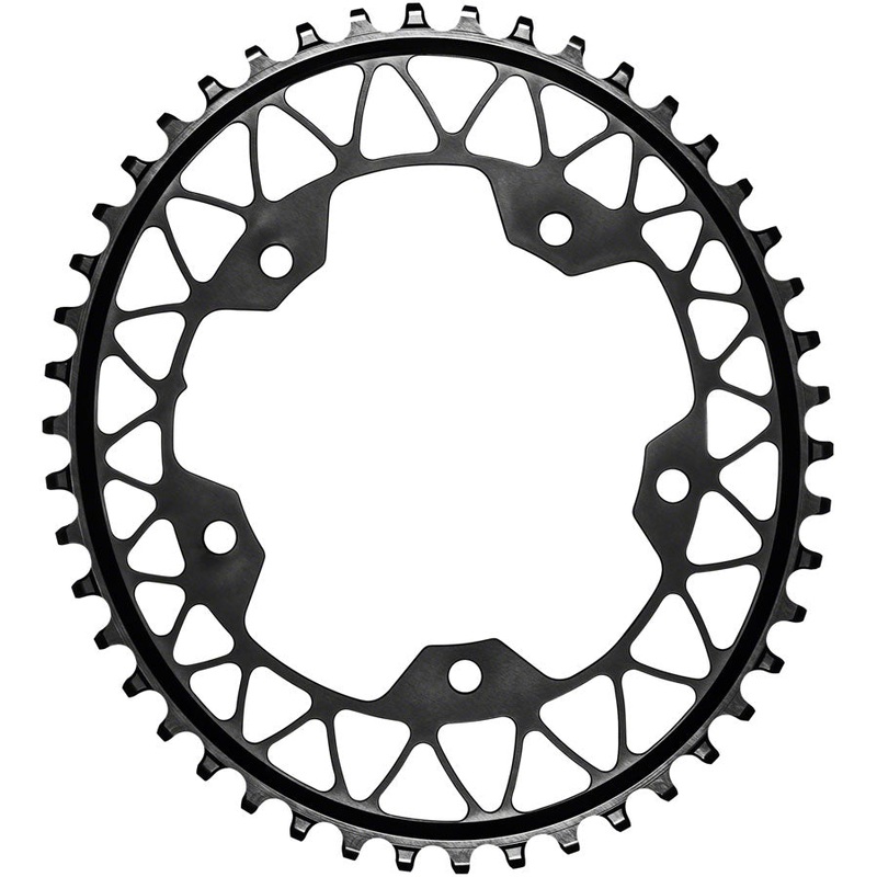 absoluteBLACK Oval 110 BCD Gravel Chainring – 44t 110 BCD 5-Bolt Narrow-Wide BLK