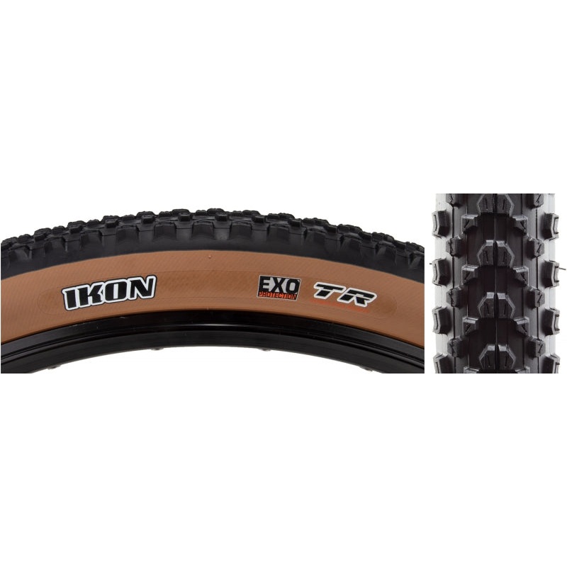 Maxxis Ikon Tire – 26 x 2.2 Tubeless Folding Black/Dark Tan Dual EXO