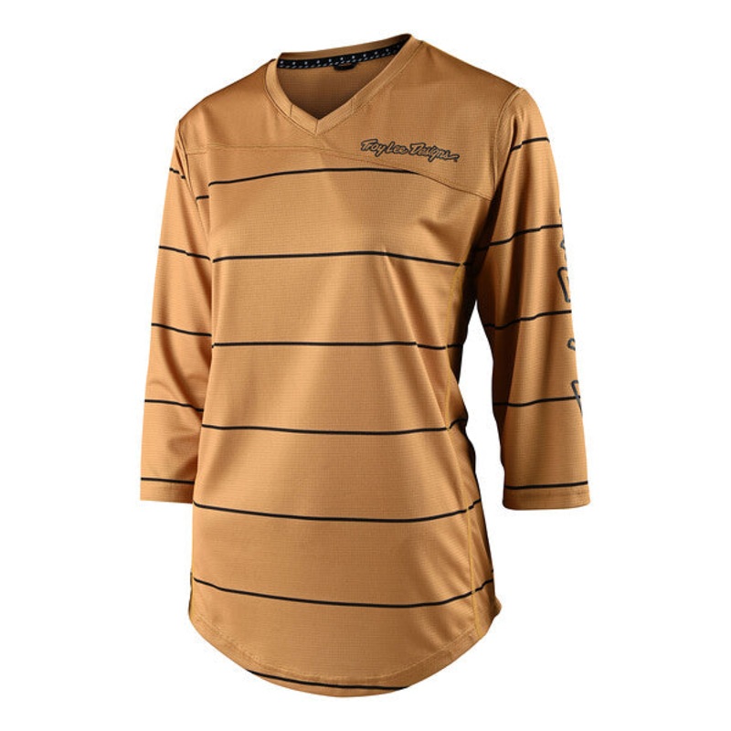 Troy Lee Designs Mischief 3/4 Sleeve MTB Jersey – Womens – Pinstripe – Honey