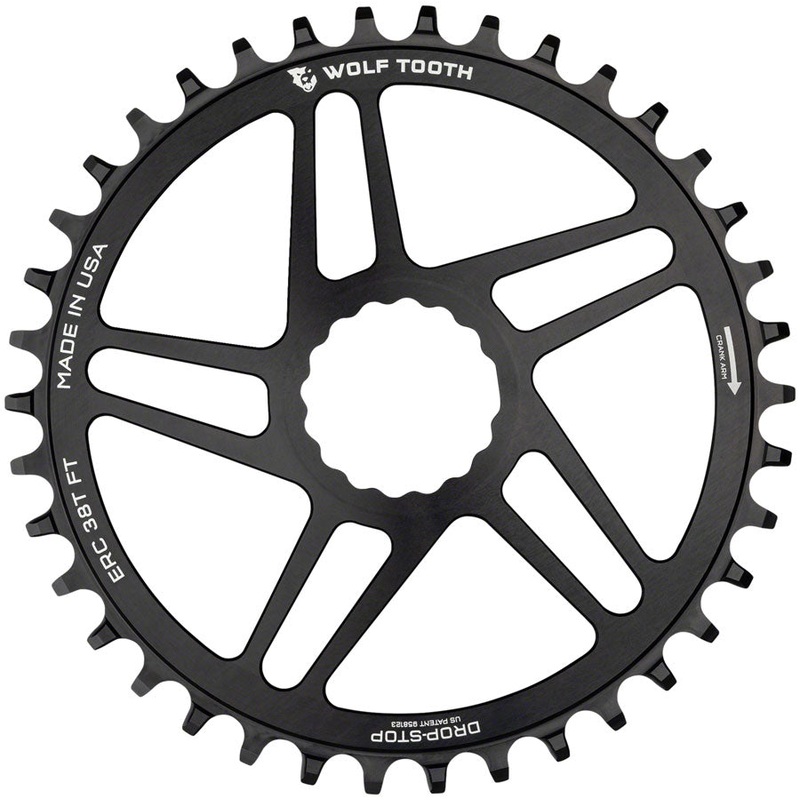 Wolf Tooth Direct Mount Chainring – 44t RaceFace/Easton CINCH Direct Mount Drop-Stop 10/11/12-Speed Eagle Flattop Compatible BLK